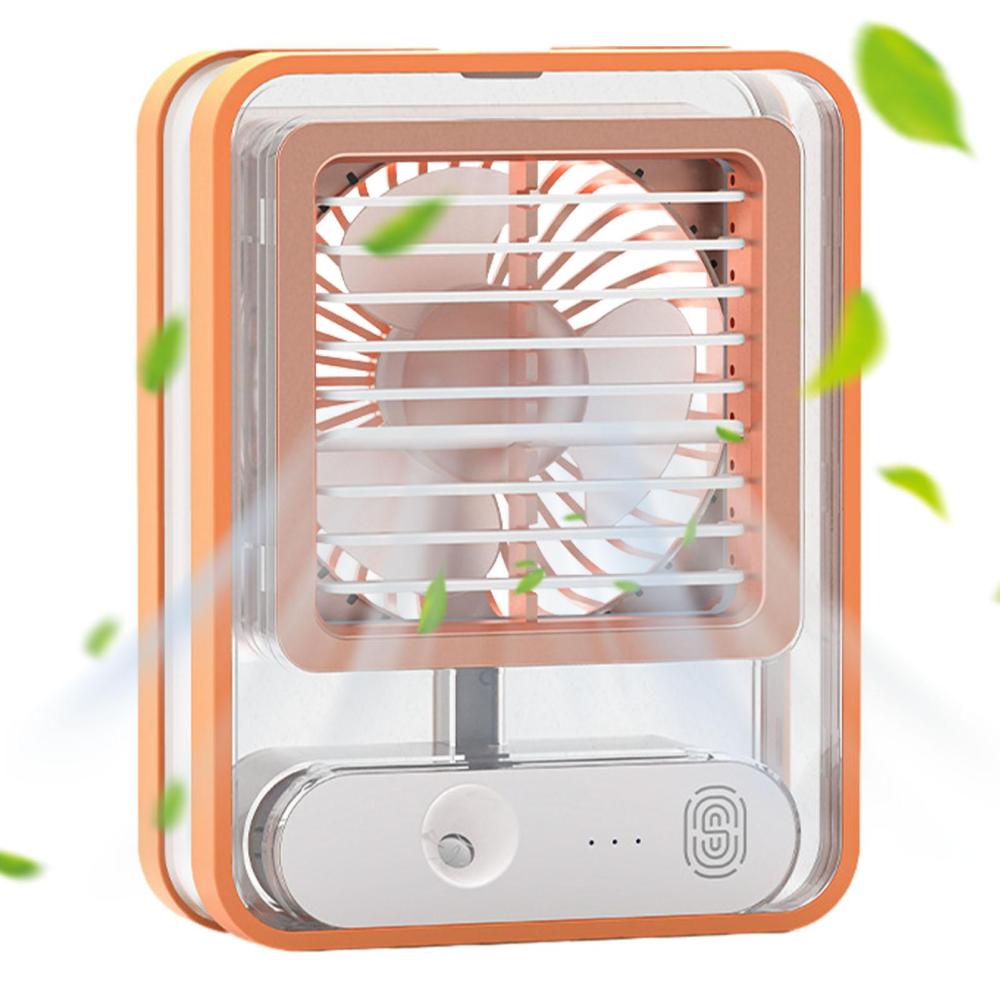 Portable Transparent Crystal Humidifying  Air Cooler Usb Charge Cooling Fan