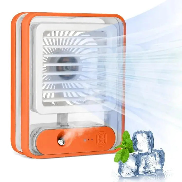 Portable Transparent Crystal Humidifying  Air Cooler Usb Charge Cooling Fan