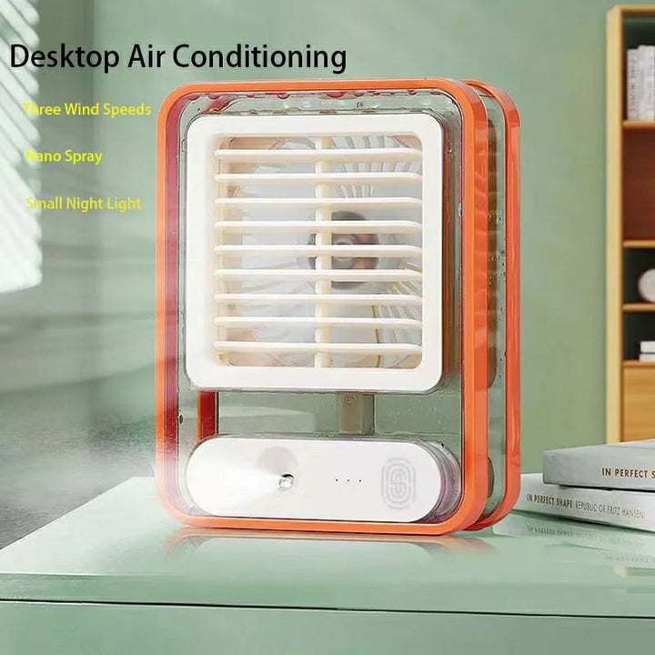 Portable Transparent Crystal Humidifying  Air Cooler Usb Charge Cooling Fan