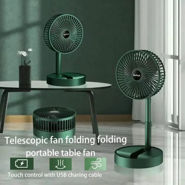 Portable Rechargeable Telescopic Folding Fan | Usb Foldable | Table Desk Fan