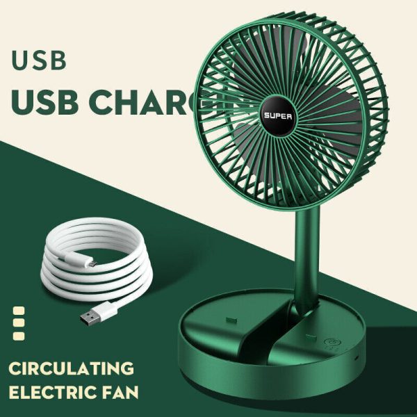 Portable Rechargeable Telescopic Folding Fan | Usb Foldable | Table Desk Fan